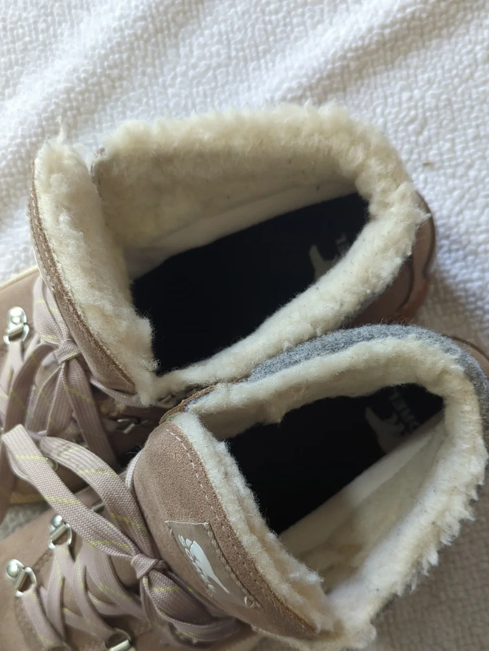 Sorel Size 11 Waterproof Tan Suede Faux Fur Lined Ankle Boots Booties